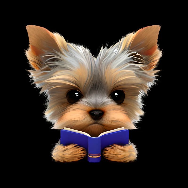 Yorkshire Terrier Dog Owner Read Book Dog
