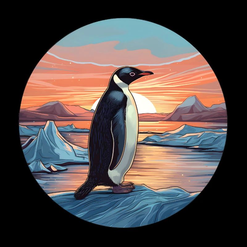 Coucher de soleil pingouin