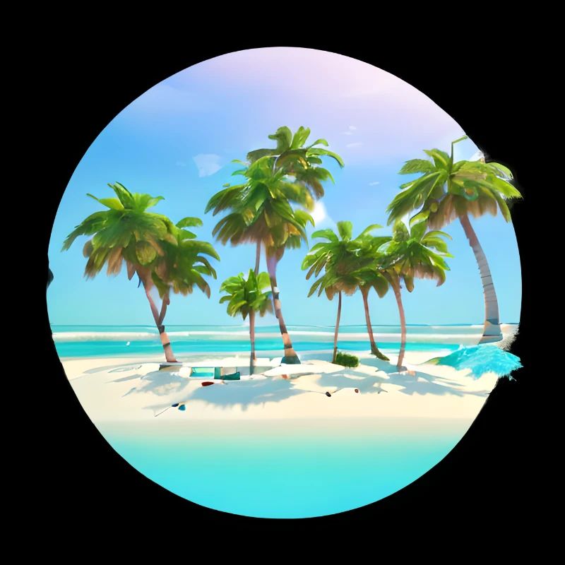 Vacances d’été île palmier soleil palmier plage palmiers
