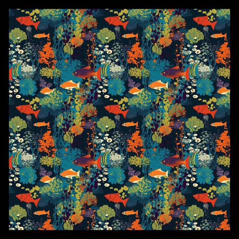Aquatic Seamless Pattern Sealife Ocean Underwater