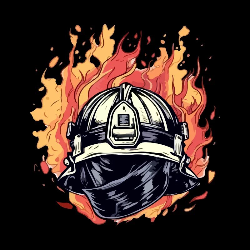 Casque de pompier en feu n°2
