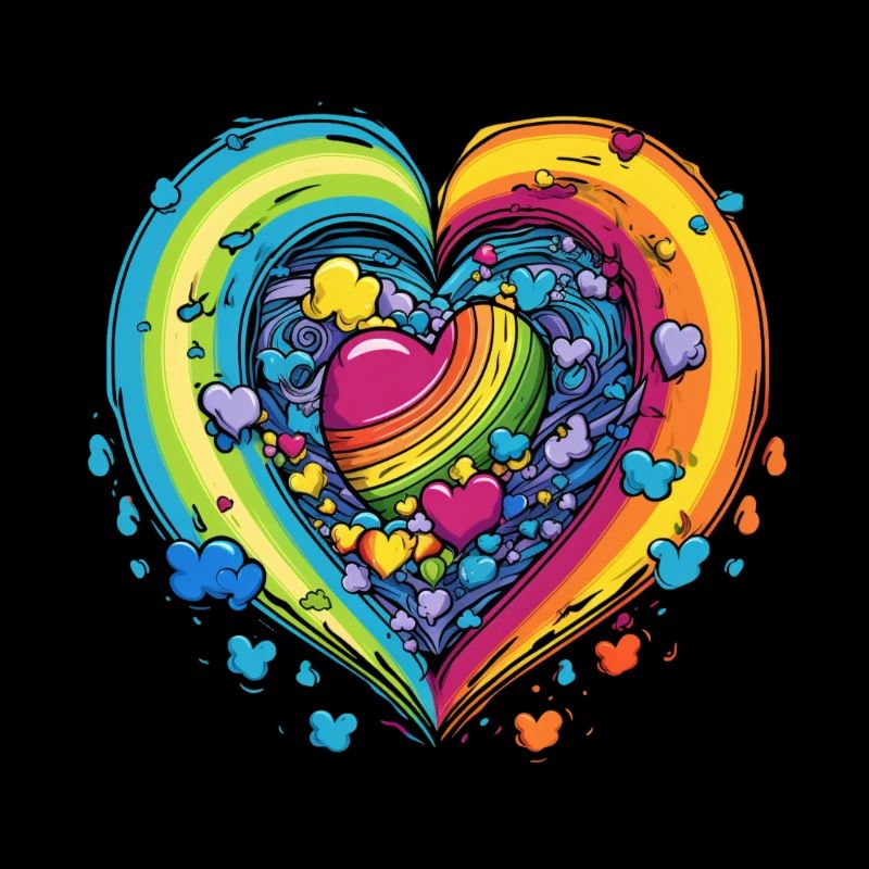LGBTQAI+ Community Support Regenbogen Herzen