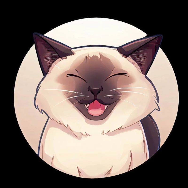 Anime-style cat in a circle