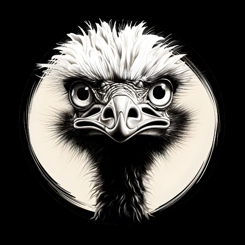 Black and White Ostrich