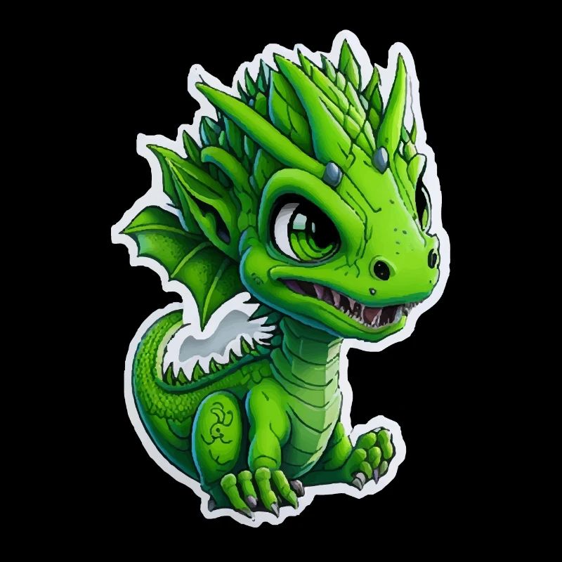 Babydrache, süß, glücklich, lächelnd