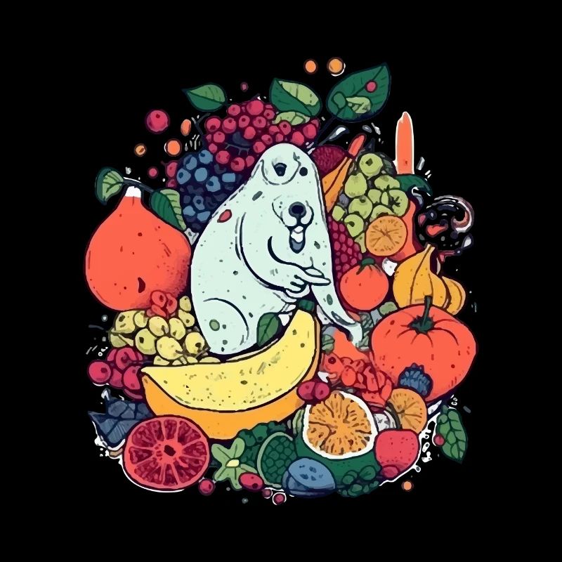 Mali the dog in the fruit