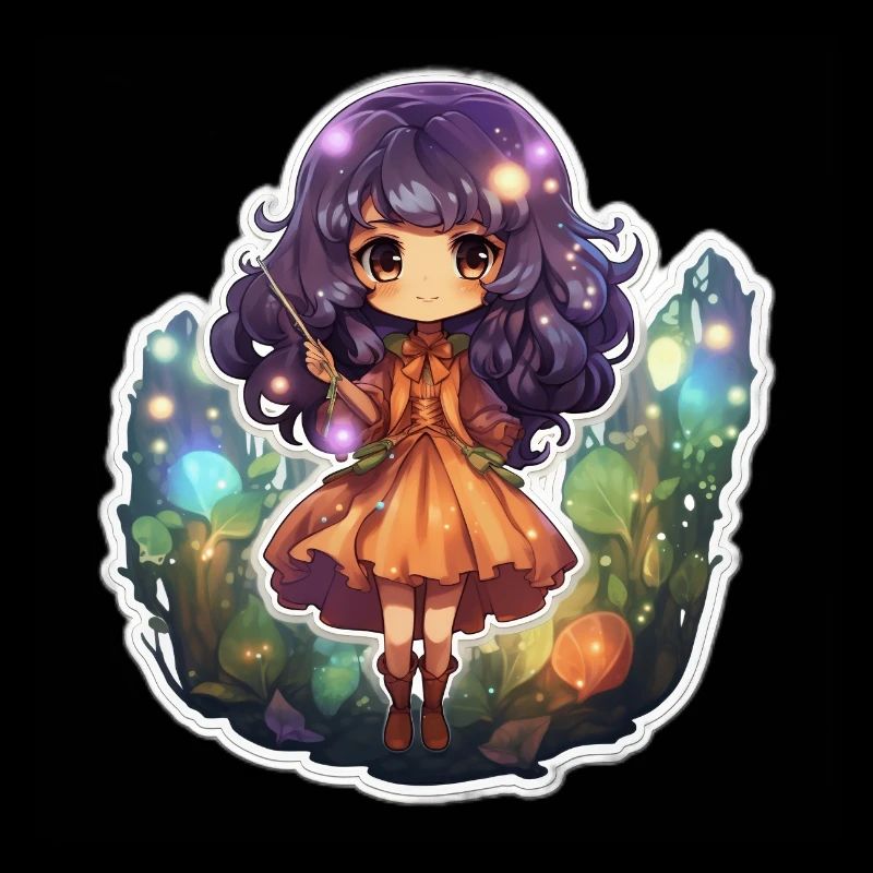 Cute Enchantress Casting a Spell