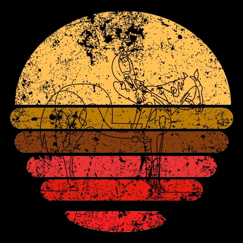 Retro pferd reiter 1