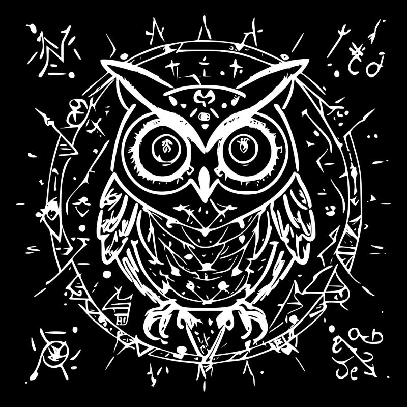 Hibou fait de structures géométriques