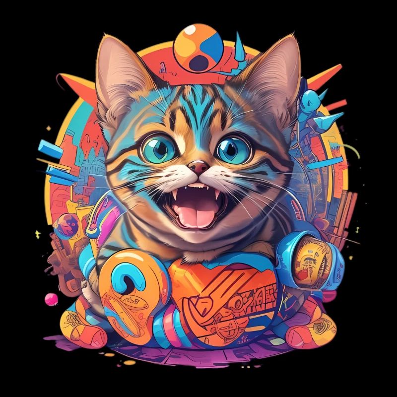 glückliche lachende Katze