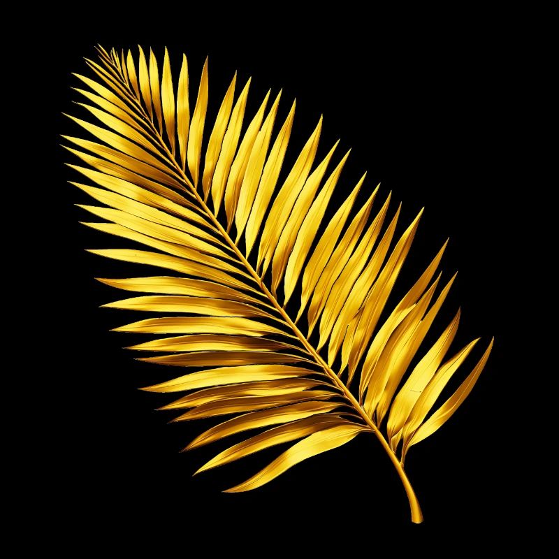 Feuille de palmier dorée / fronde de palmier dans un design noble