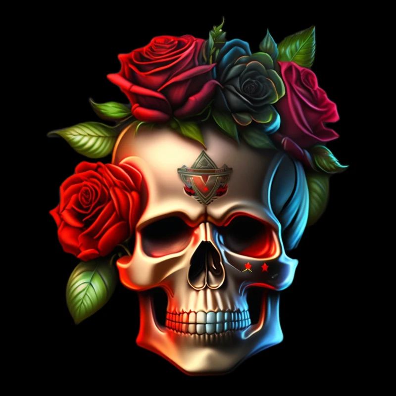Skull with roses