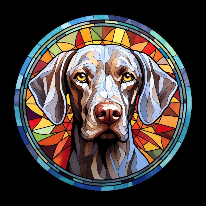 Weimaraner Hunderasse Aquarellglas