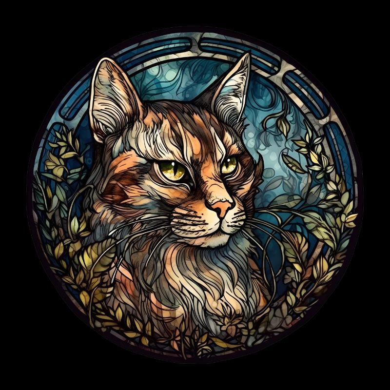 Manx Cat Breed Watercolor Glass