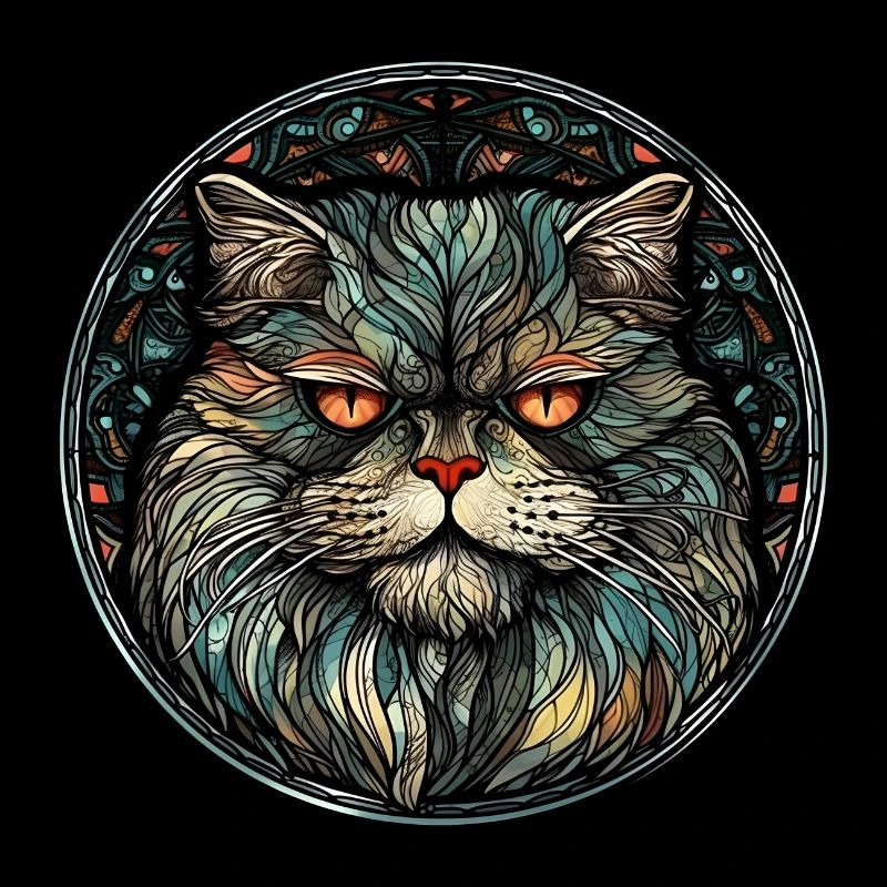 Verre aquarelle de race de chat persan