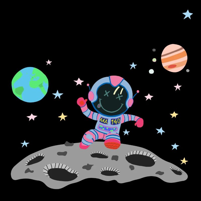 astronaute bleu rose