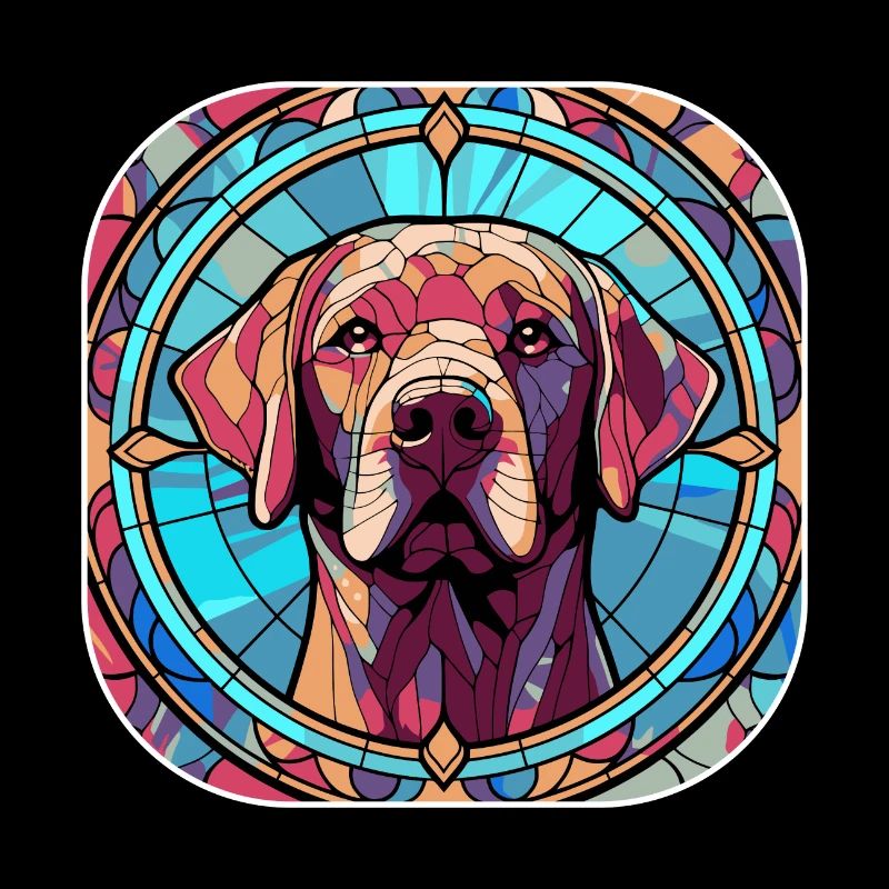 Bunte Labrador-Hunderasse Aquarell-Glasfarbe