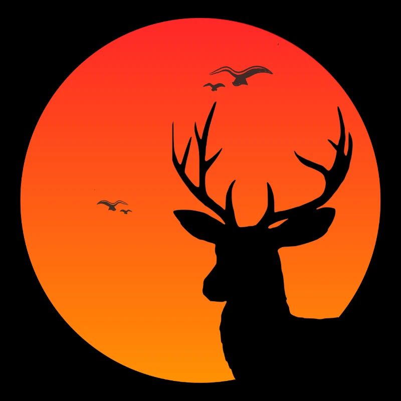 Deer at sunset