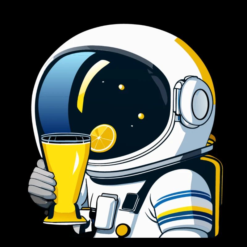 astronaut drinks lemon tea