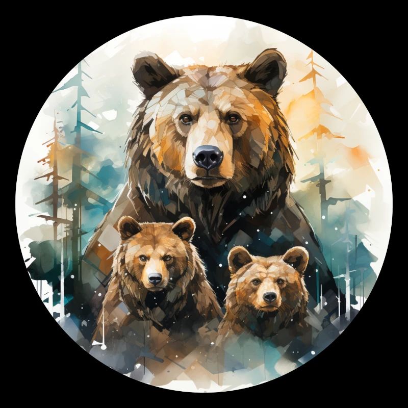 Bears Daddy Bears Mom Bears Children Bear and Boy