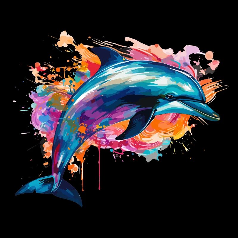 Dauphin dans la mer colorée