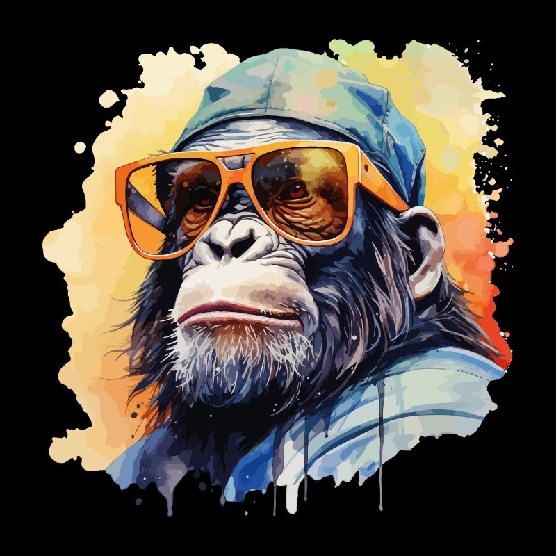 Lunettes de soleil Monkey Cap Cool Chimpanzee Gorilla