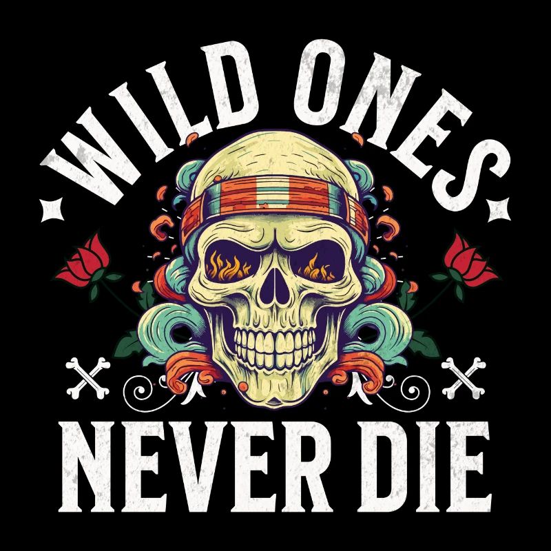 Skull Skull Skeleton Motorcycle Biker Gang