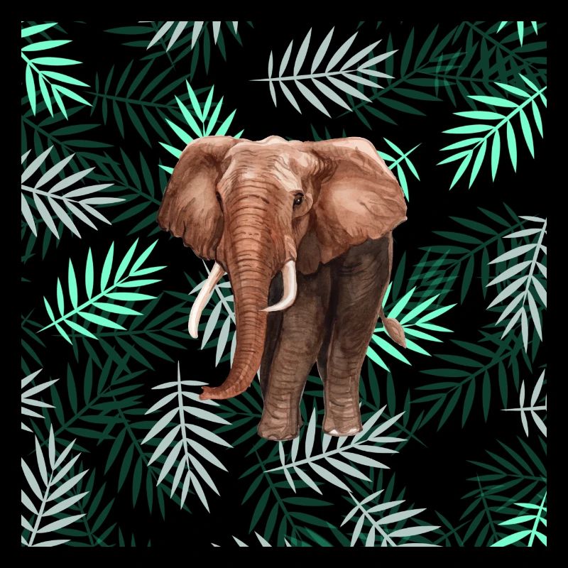 Palmen-Muster, Elefant Palm Pattern, Elephant
