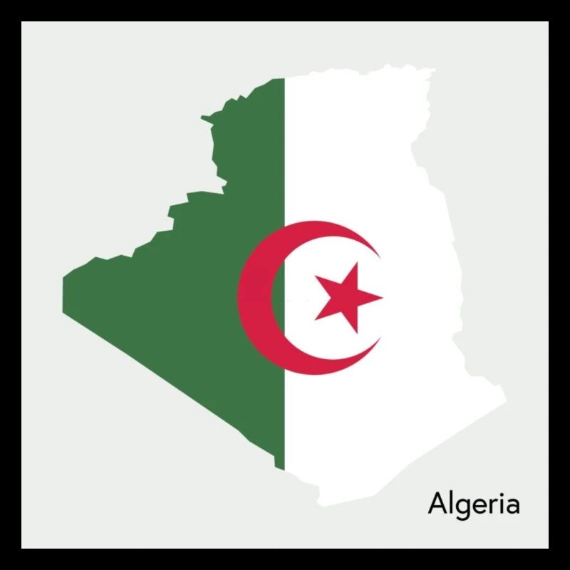 Algeria Flag, Map
