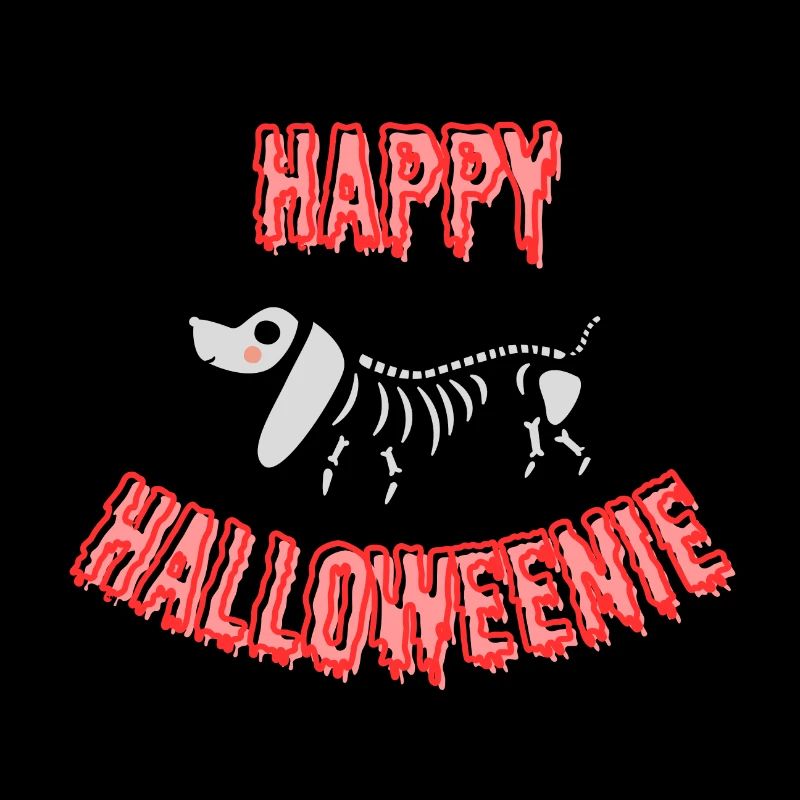 Halloween Dachshund Happy Halloweenie, white