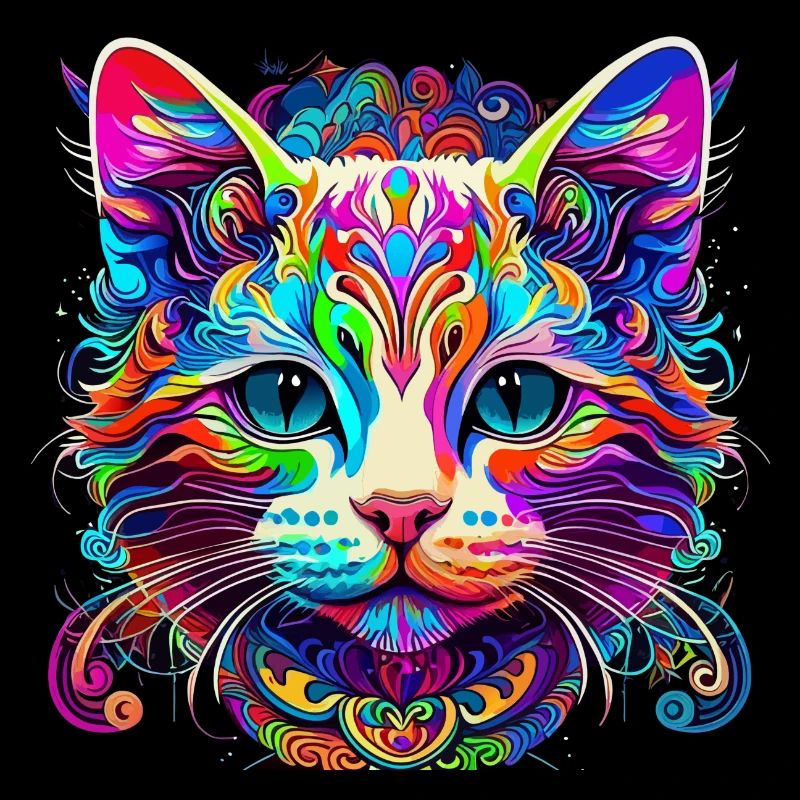 chat coloré
