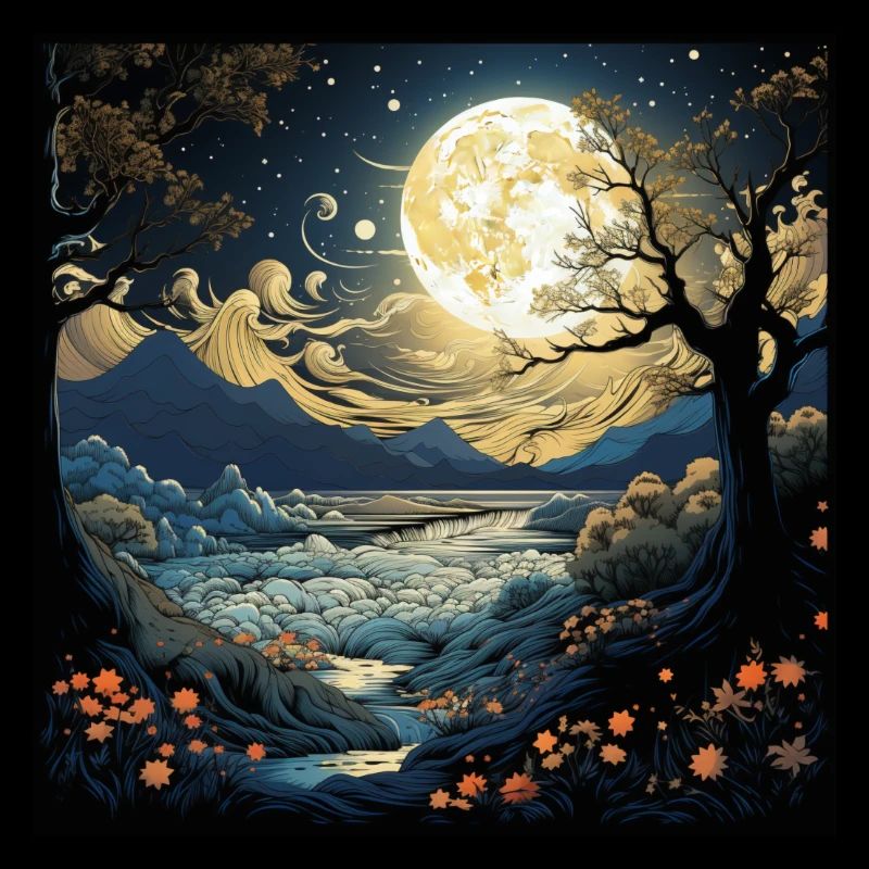 Vintage Poster Design tree