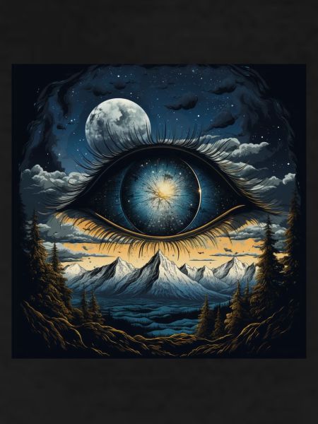 Eye moon mountains