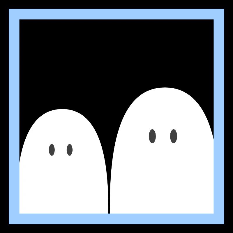 Ghost in a blue frame