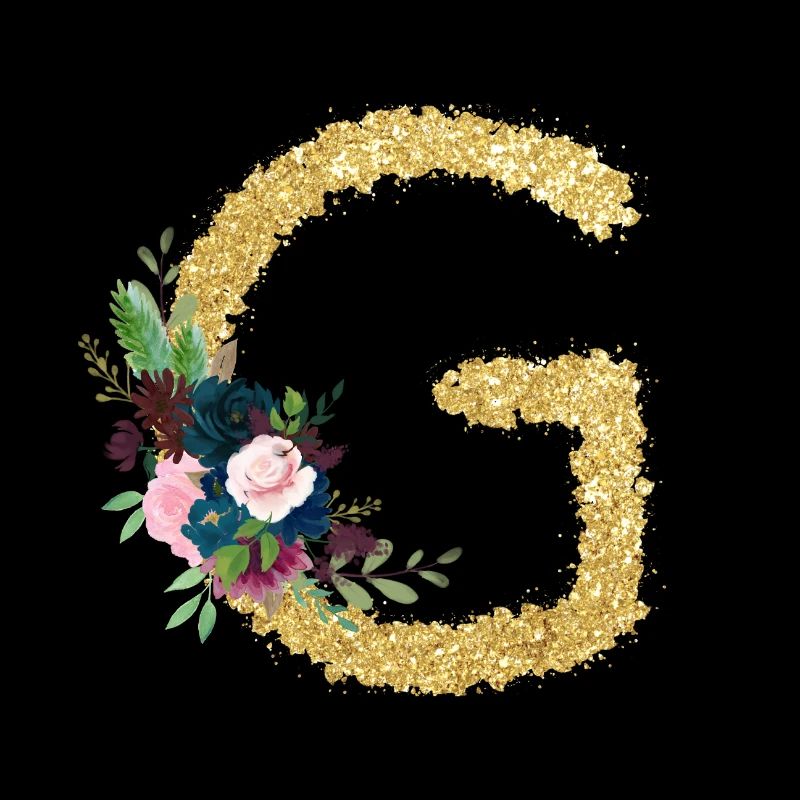 Buchstabe g gold floral