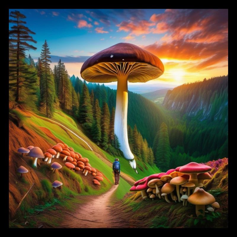 psychedelisches trippy Wanderer Pilz-Design