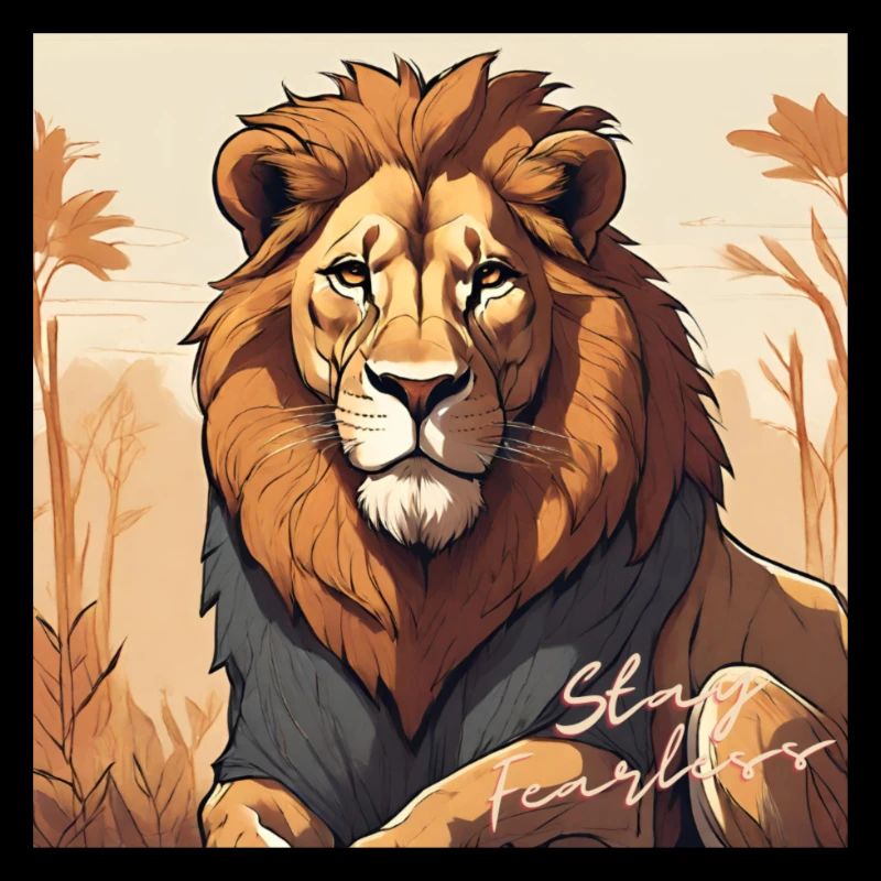 Restez intrépide - Lion Design