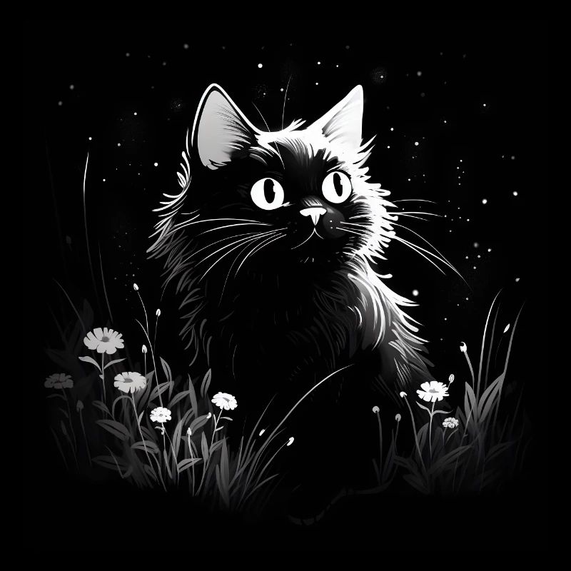 Chat en noir et blanc