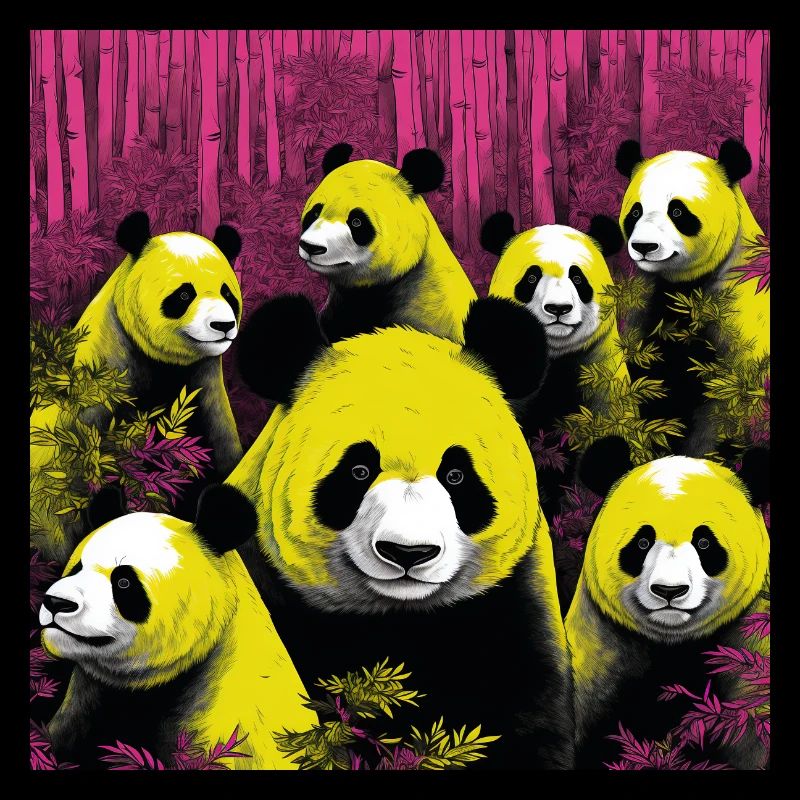 Neon-style panda