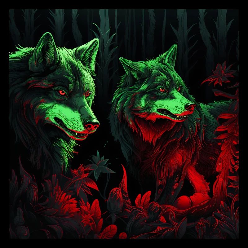 Loups style néon fluo
