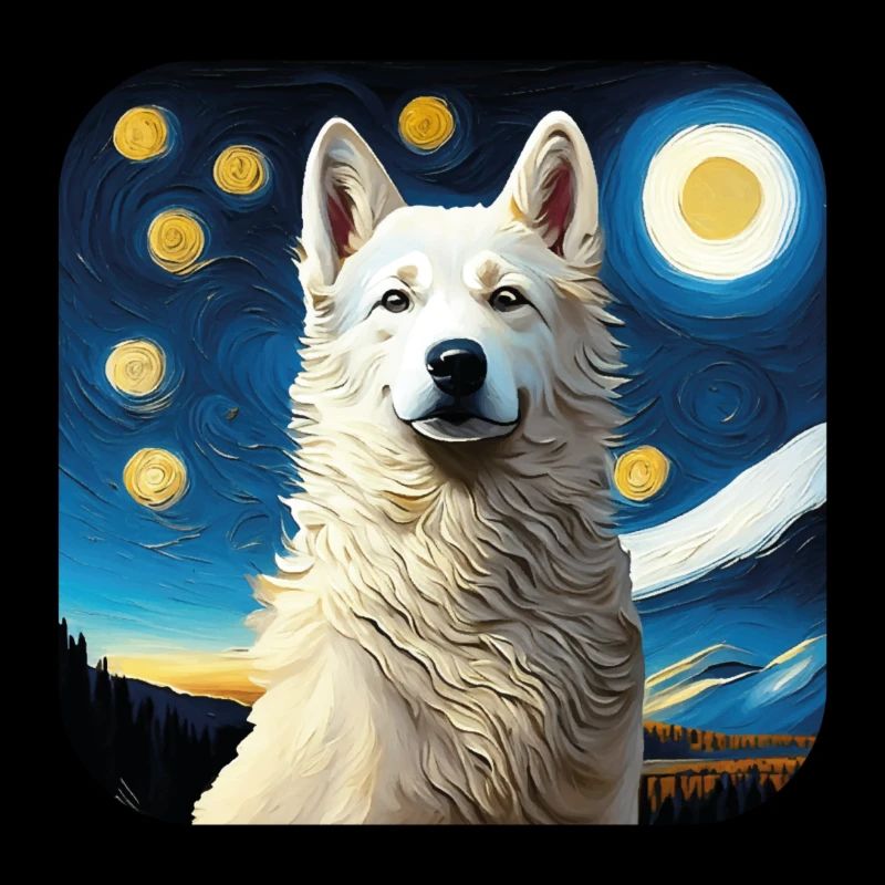 Meisterhaft gemalt: Weißer Schweizer Schäferhund