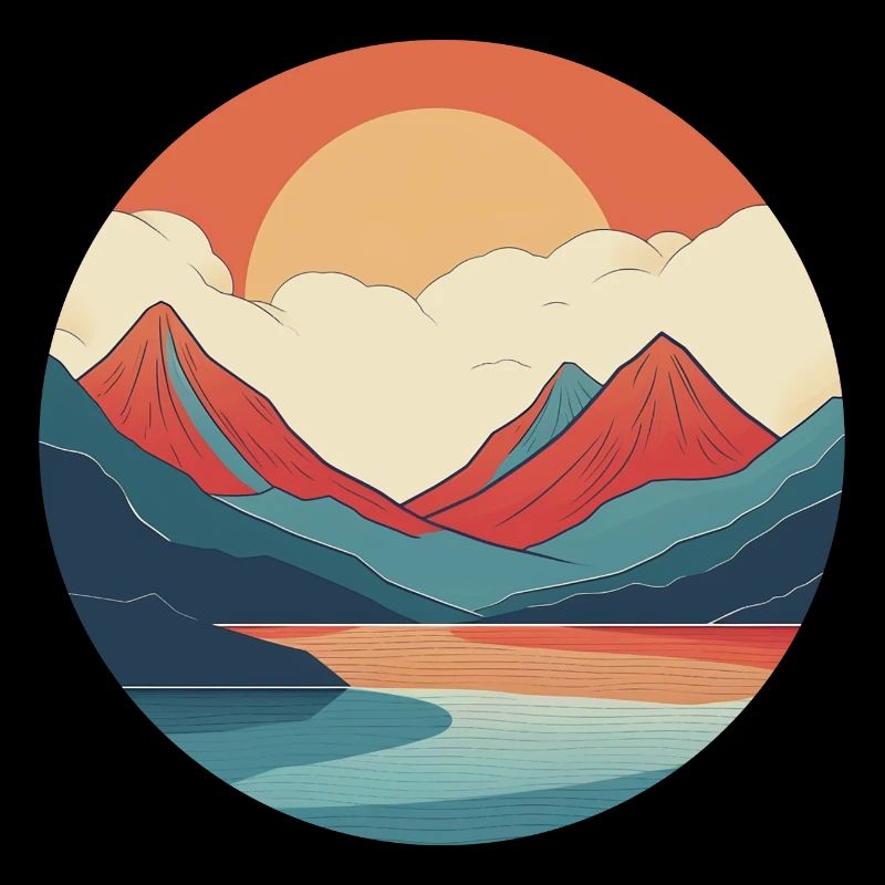 Montagnes avec coucher de soleil
