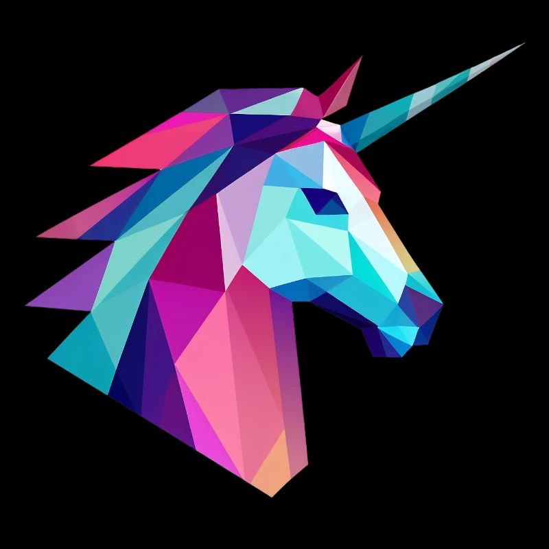 Unicorn Low Poly Logo Design