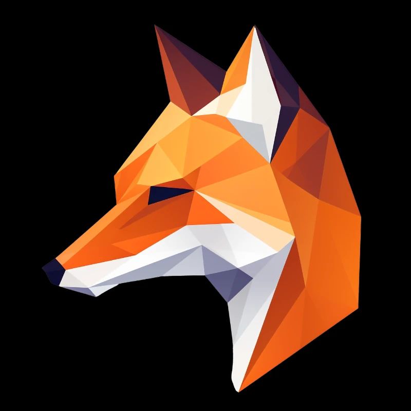 Fox Head Low Poly Logo Design