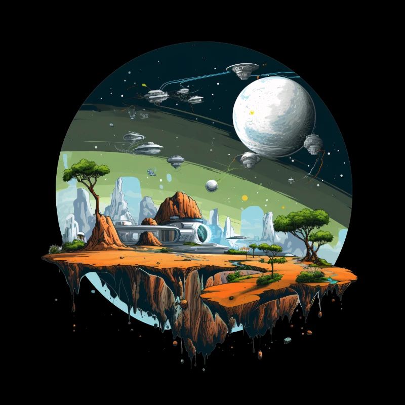 Planète extraterrestre avec vue de l’espace