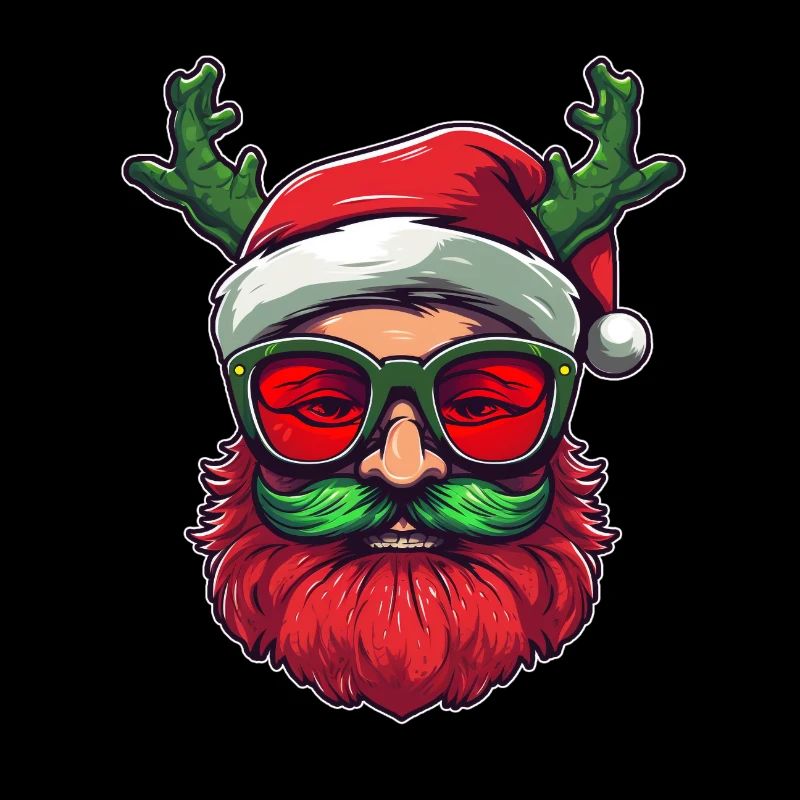 Conception du logo Ugly Christmas Santa Clause