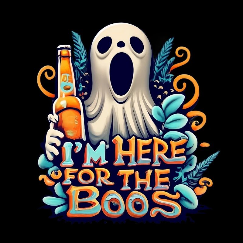 Halloween: Ghost with funny Halloween saying