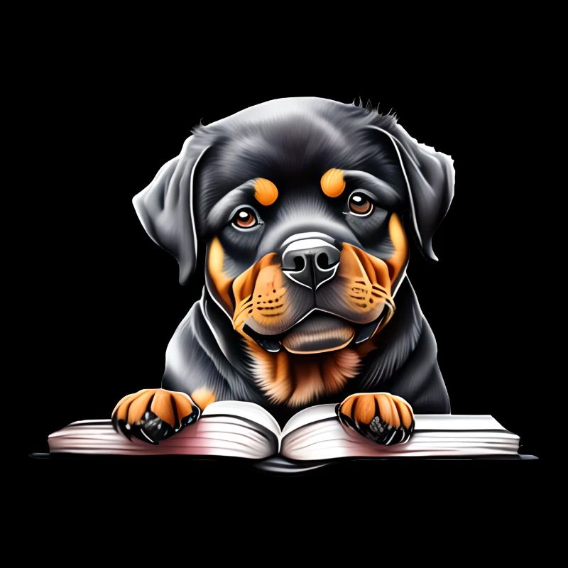 Hunde Rottweiler Hund Buch lesen Rottweilerwelpe