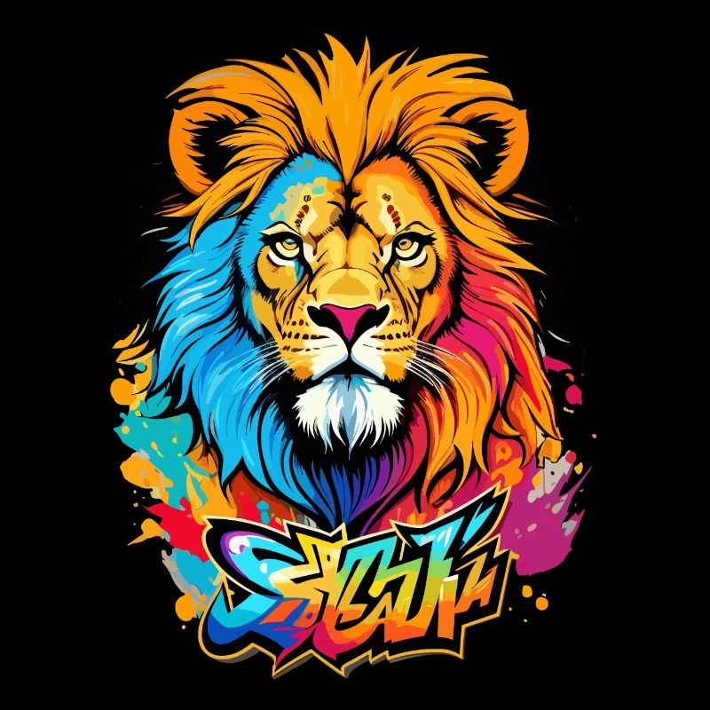 Graffiti lion