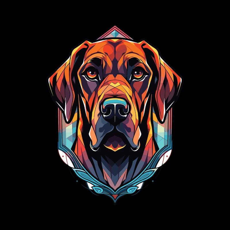 Rhodesian Ridgeback chien aquarelle colorée animal de compagnie